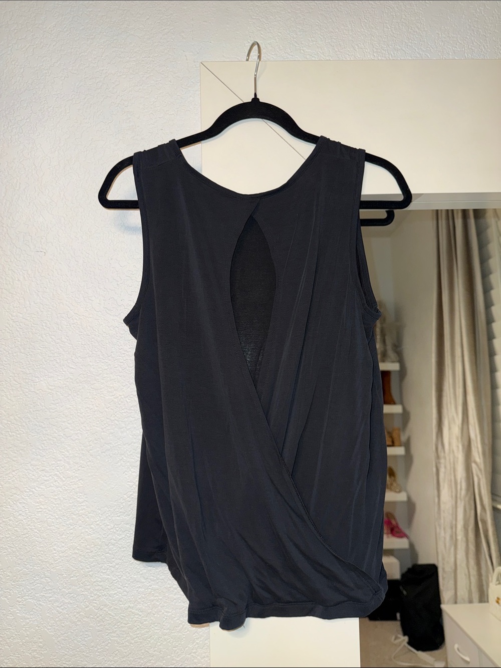 Banana Republic Black Sleeveless Wrap-Back Tank